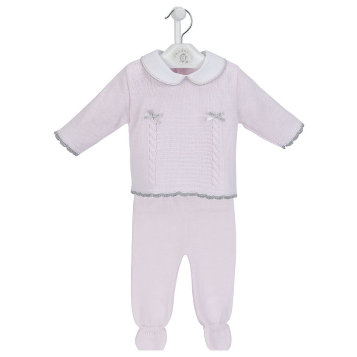 Dandelion Pink & Grey Knitted 2-Piece Set | Millie and John