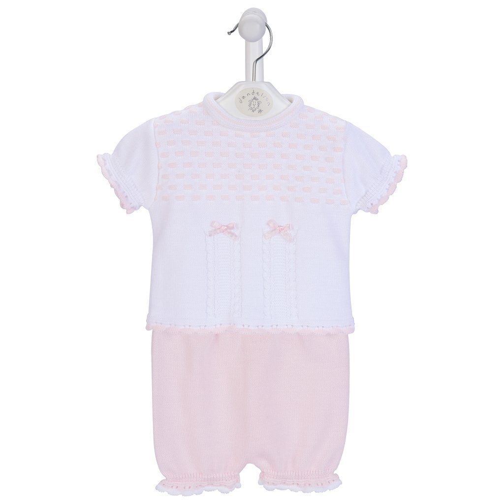 Dandelion Pink Knitted Top & Bloomers | Millie and John