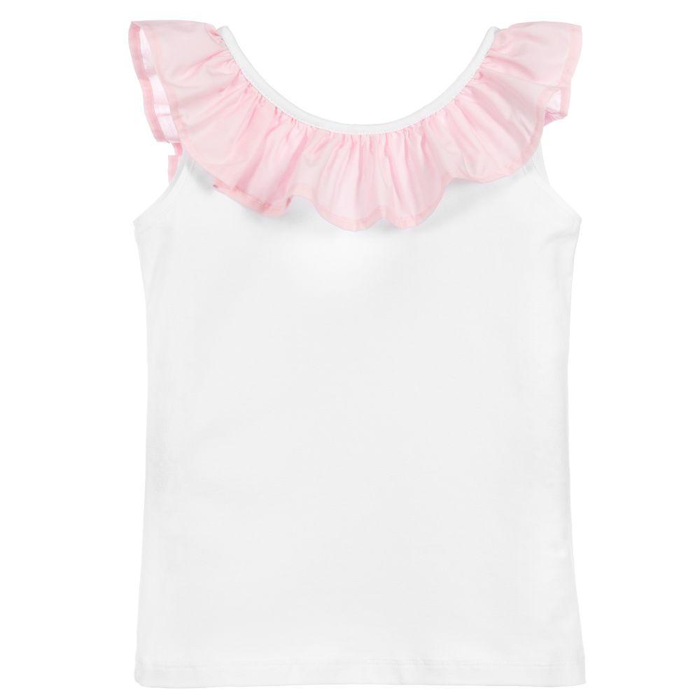 Phi Pink Ruffle Bow Vest | Millie and John