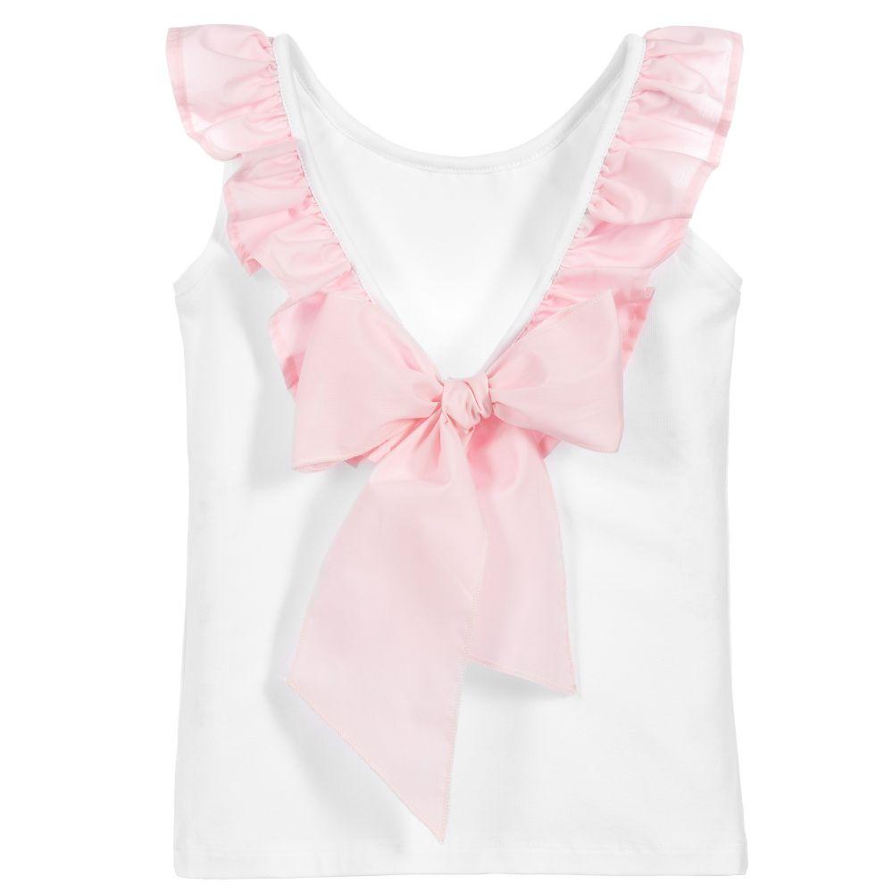 Phi Pink Ruffle Bow Vest | Millie and John