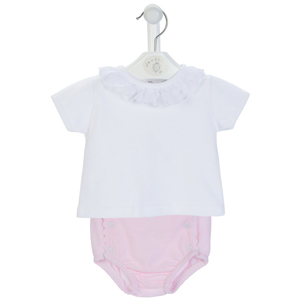 Dandelion Pink T-Shirt & Knickers | Millie and John