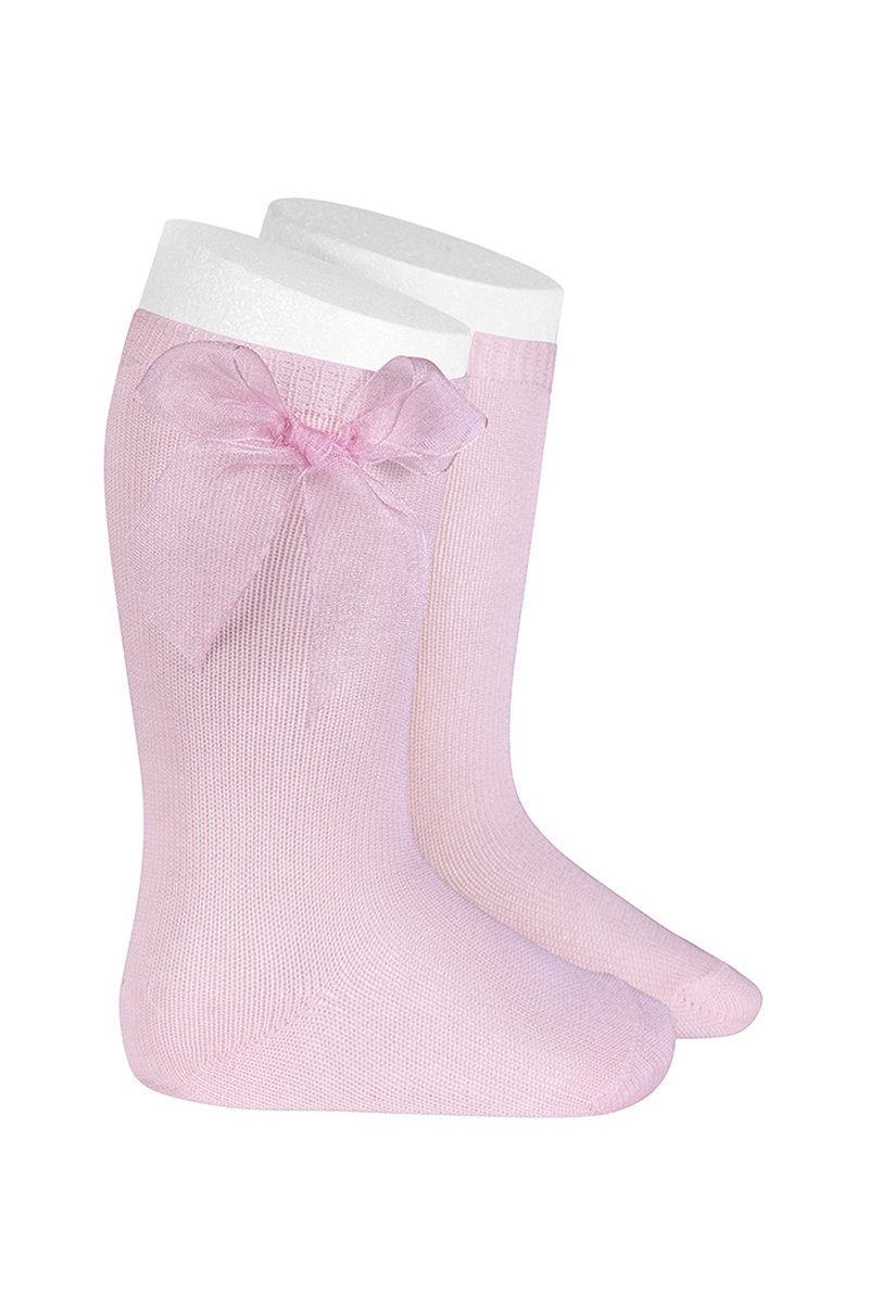 Condor Pink Tulle Bow Knee High Socks | Millie and John