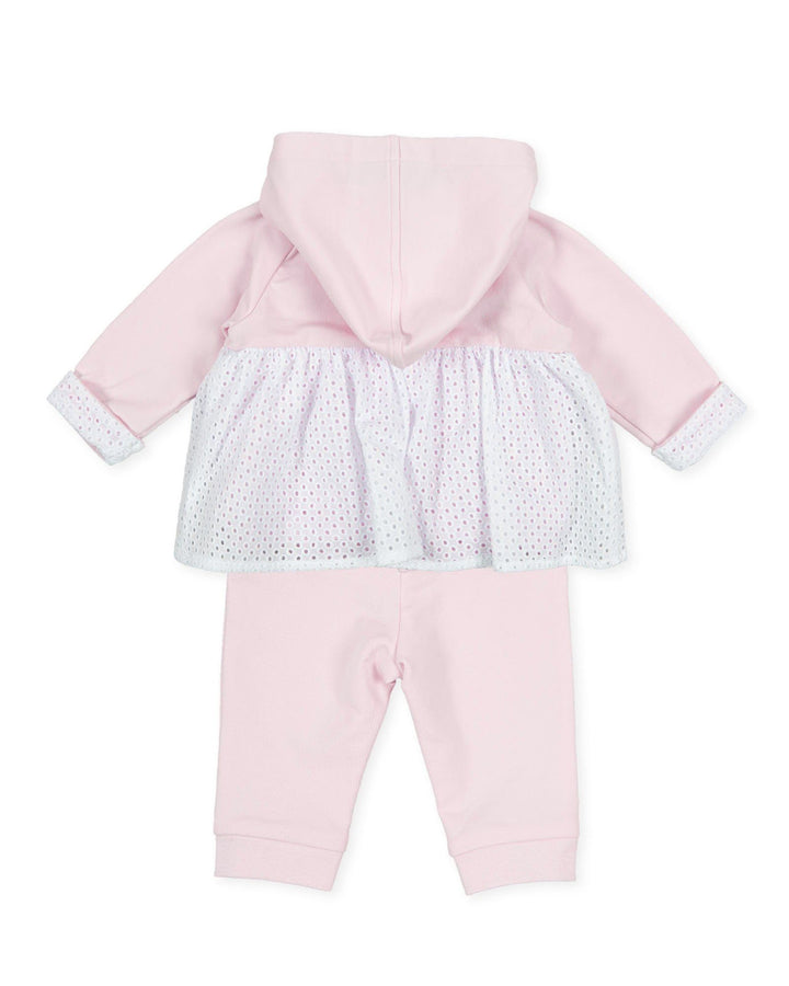 Tutto Piccolo "Porter" Pink Broderie Anglaise Tracksuit | Millie and John