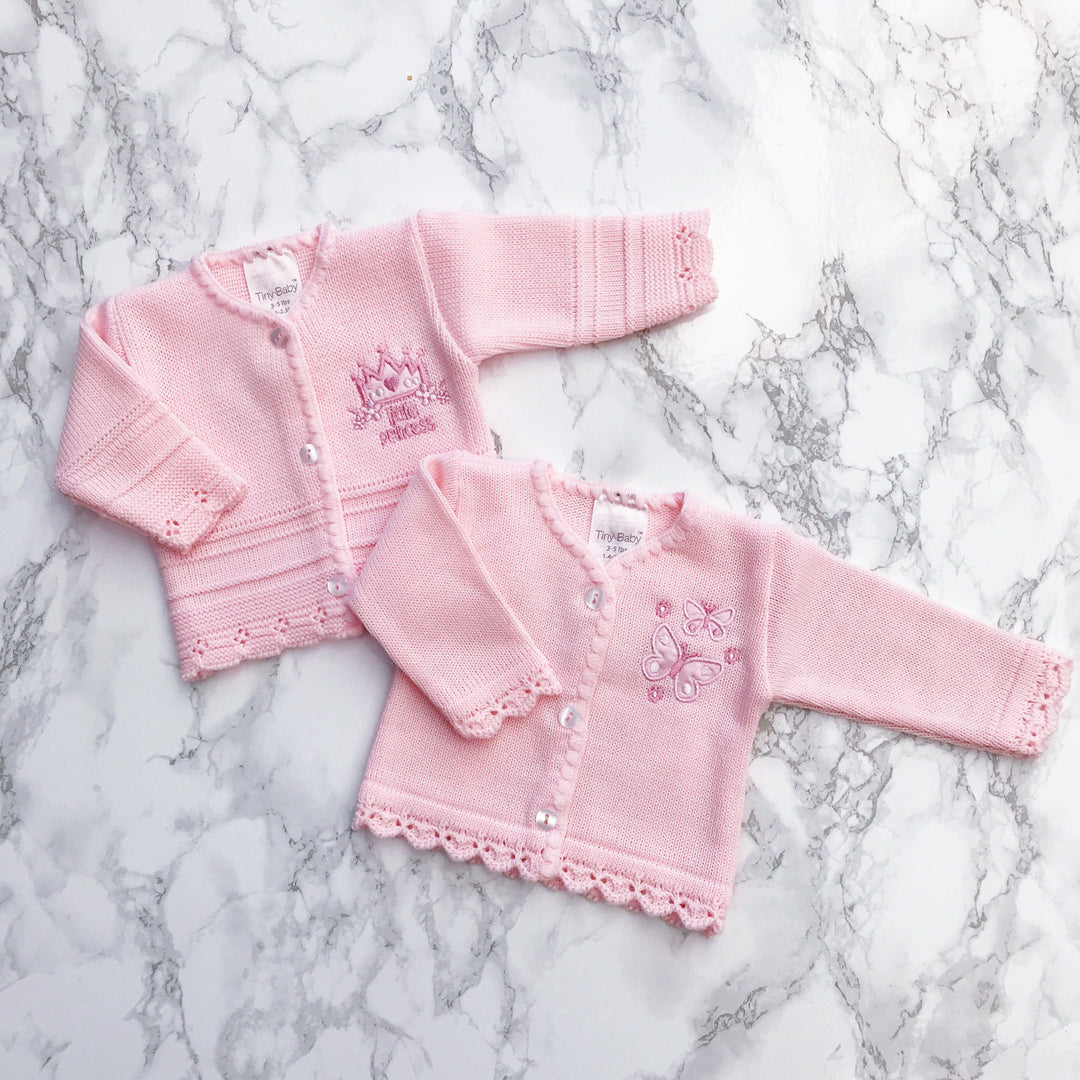 Tiny Baby Premature: Pink Knitted Cardigan | Millie and John