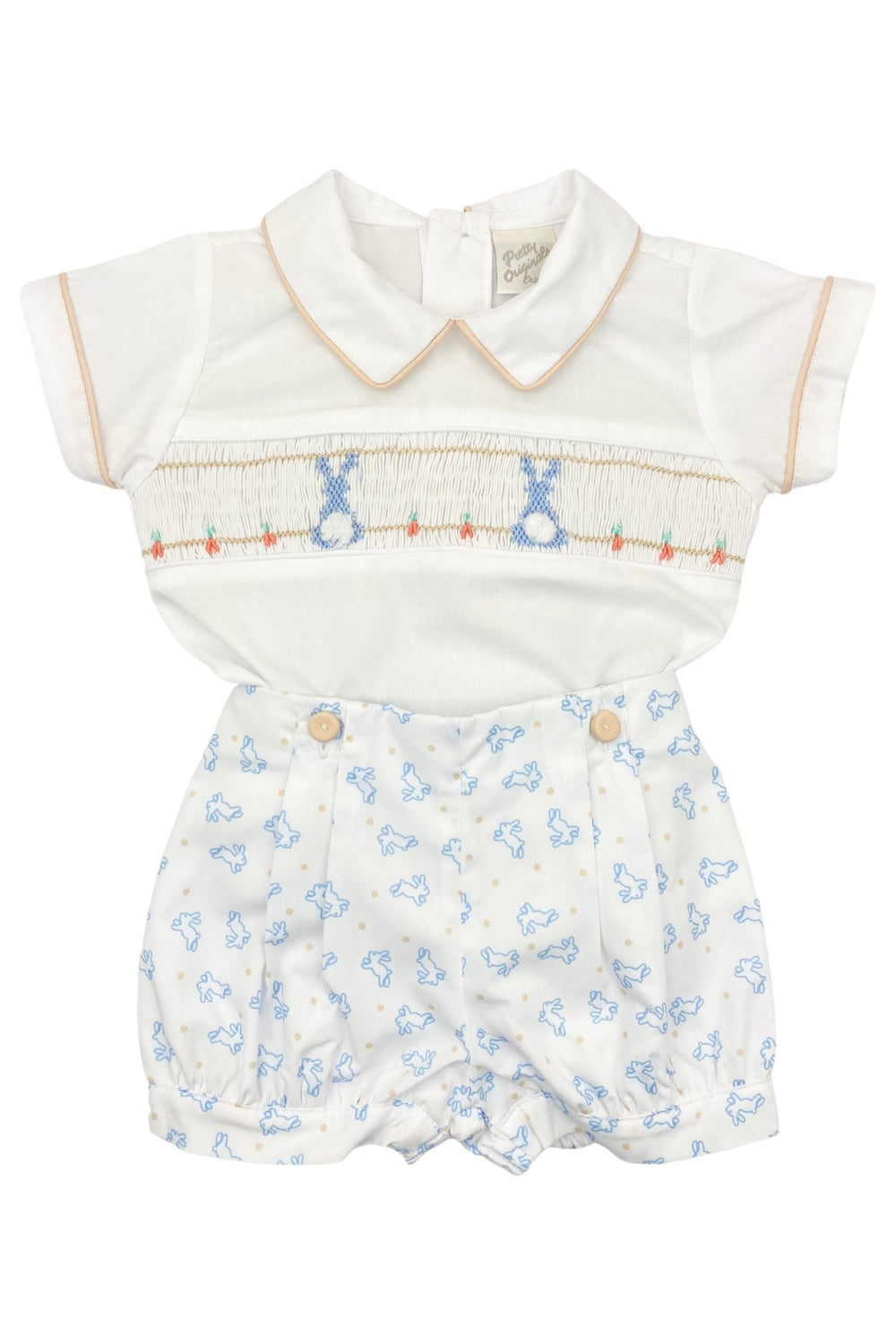 Pretty Originals "Silas" Smocked Bunny Shirt & Shorts - Millie and John