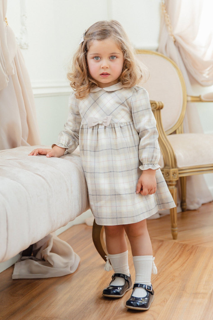 Pureté du Bebe "Mira" Stone Tartan Dress - Millie and John