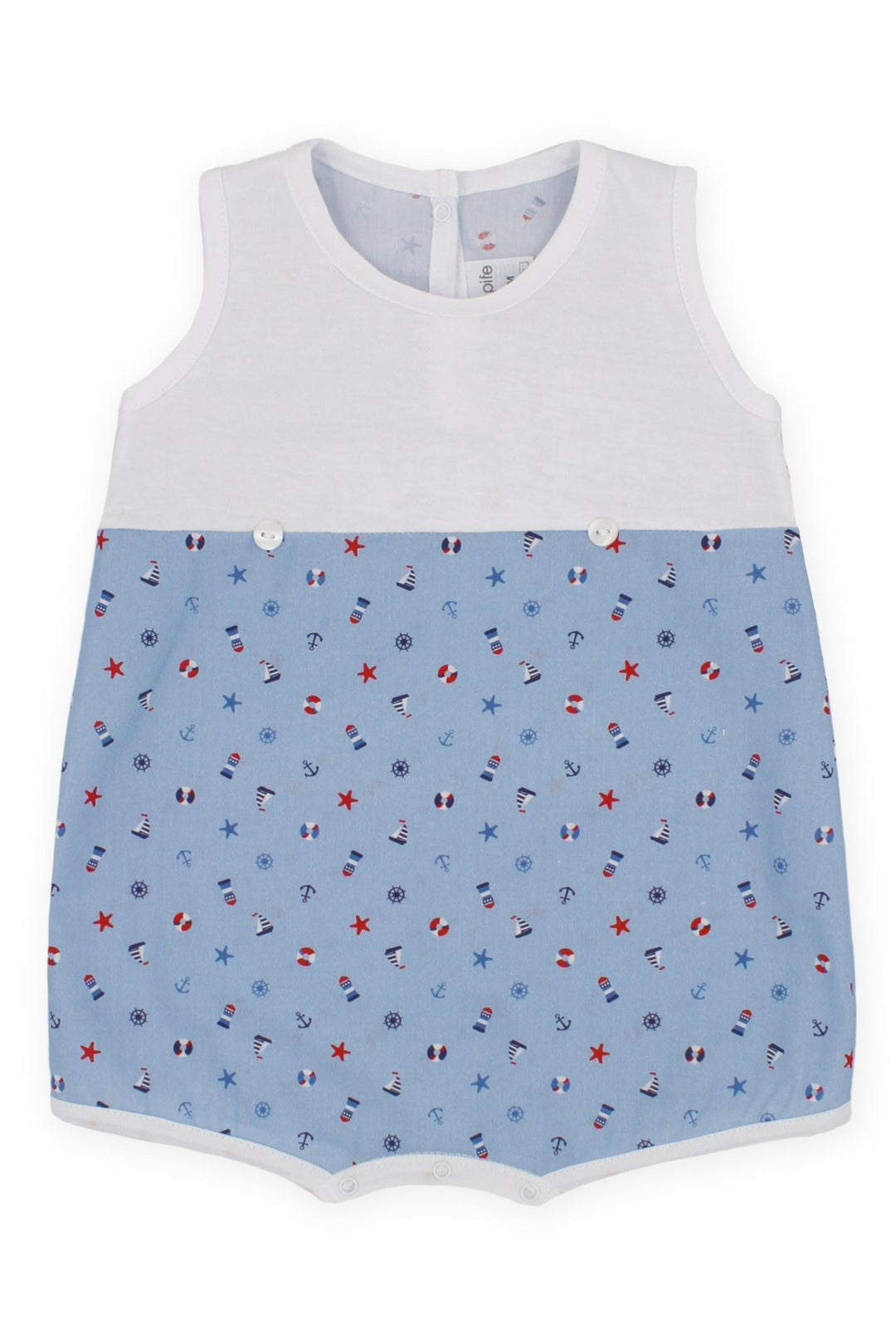 Rapife "Christopher" Blue Nautical Sleeveless Romper - Millie and John