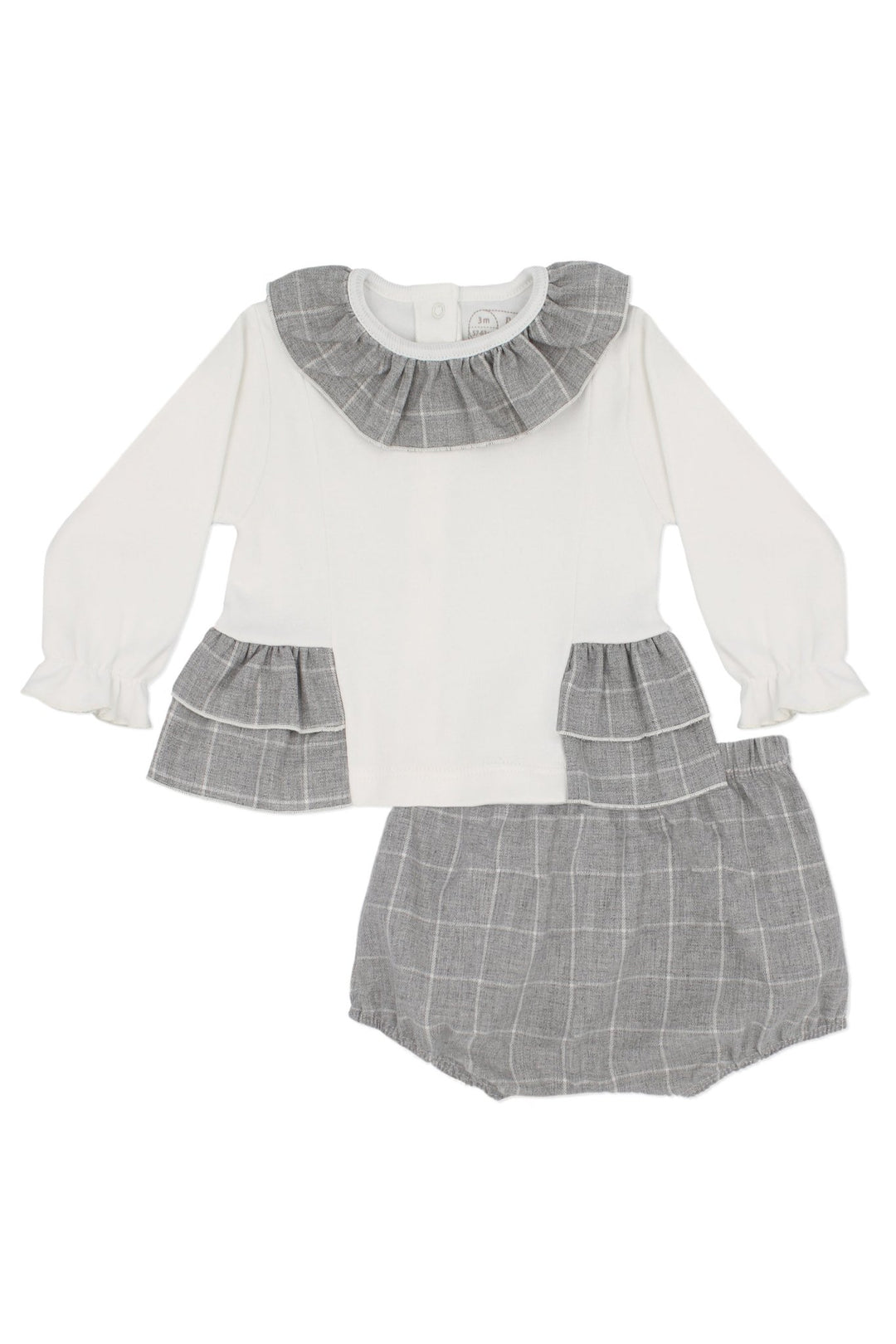 Rapife "Clara" Grey Checked Blouse & Bloomers - Millie and John
