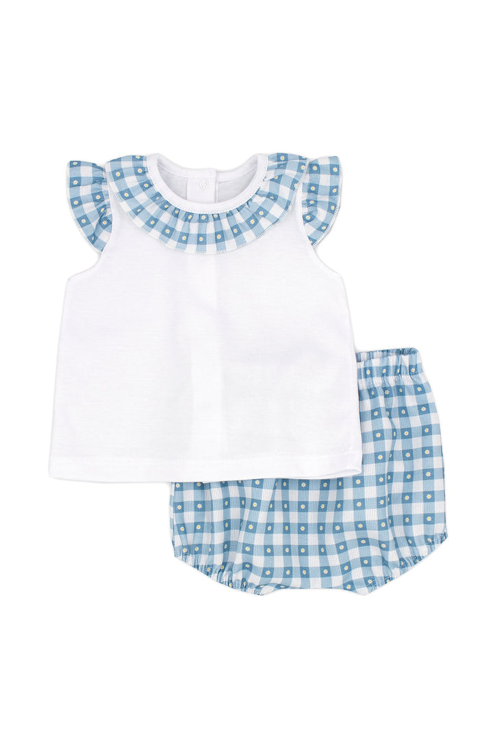 Rapife "Danica" Teal Gingham Top & Bloomers - Millie and John