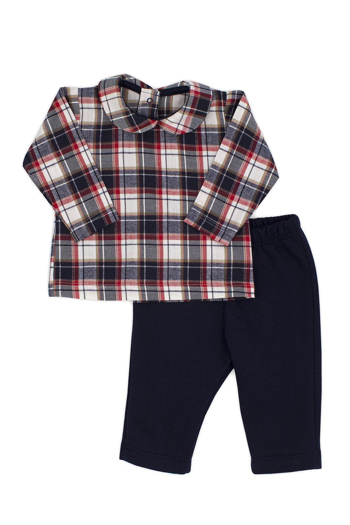 Rapife "Jayden" Navy & Red Tartan Top & Trousers - Millie and John