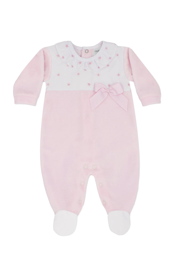 Rapife "Jessica" Pink Velour Star Sleepsuit - Millie and John