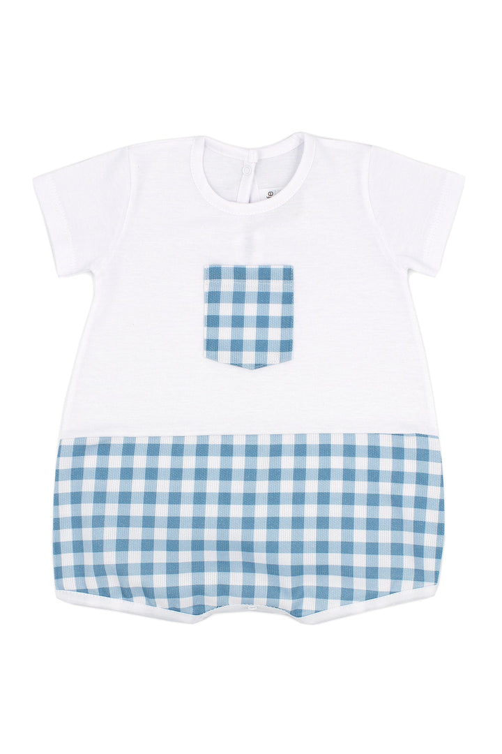 Rapife "Ollie" Teal Gingham Romper - Millie and John
