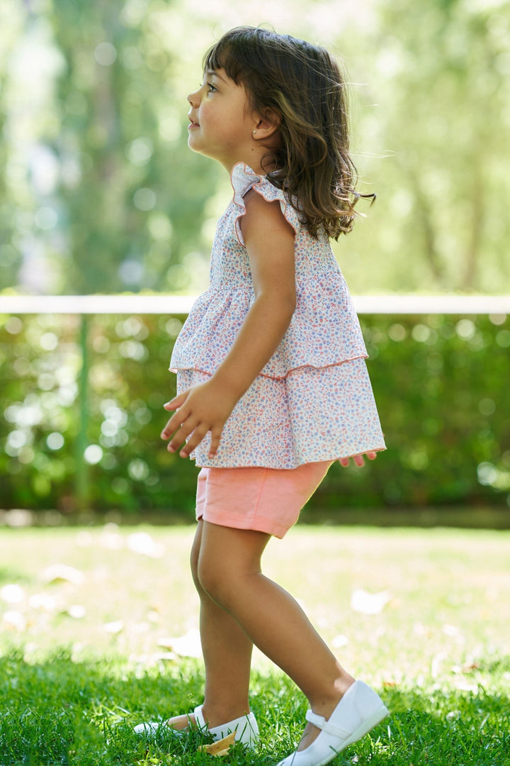 Rapife "Petal" Salmon Floral Blouse & Shorts - Millie and John