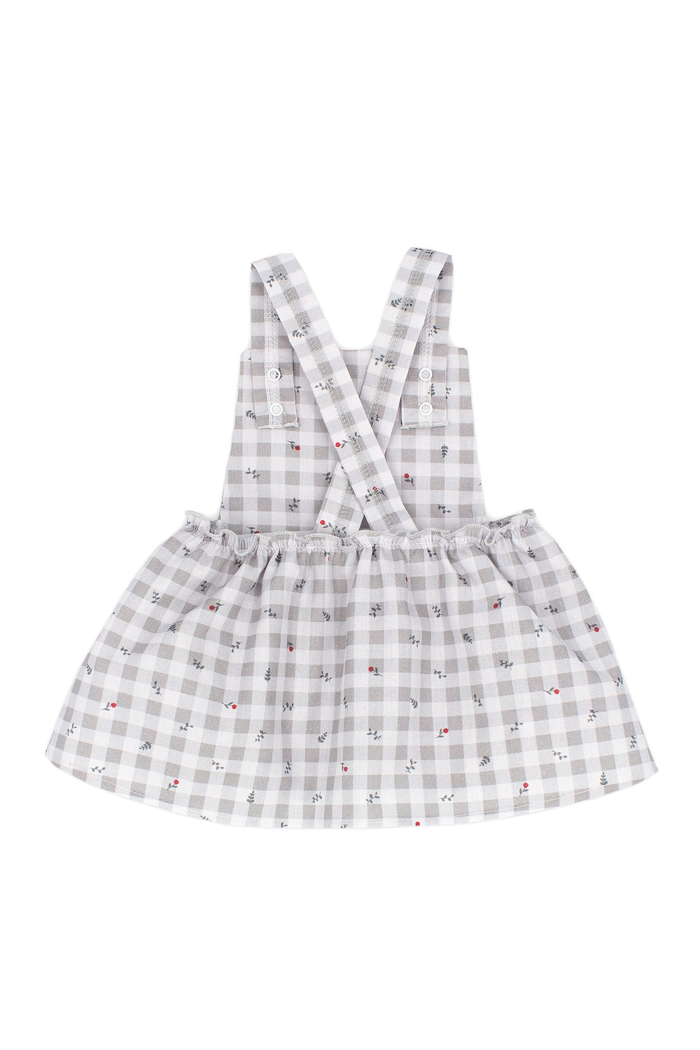 Rapife "Viviana" Grey Gingham Pinafore Dress - Millie and John