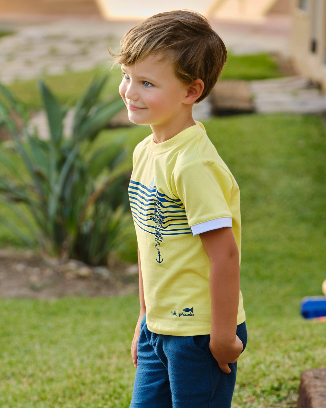 Tutto Piccolo "Ray" Yellow Nautical T-Shirt | Millie and John