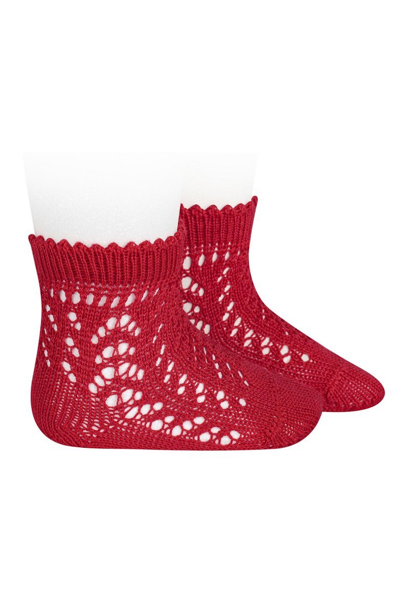 Condor Red Ankle Openwork Socks | Millie and John