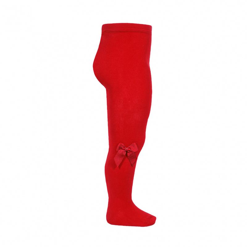 Condor Red Grosgrain Bow Tights | Millie and John