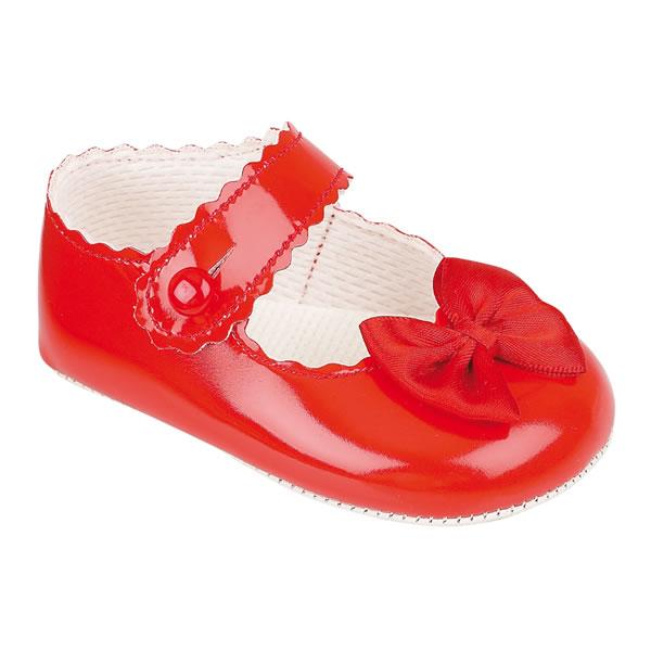 Baypods Red Patent Bow Soft Sole Shoes | Millie and John