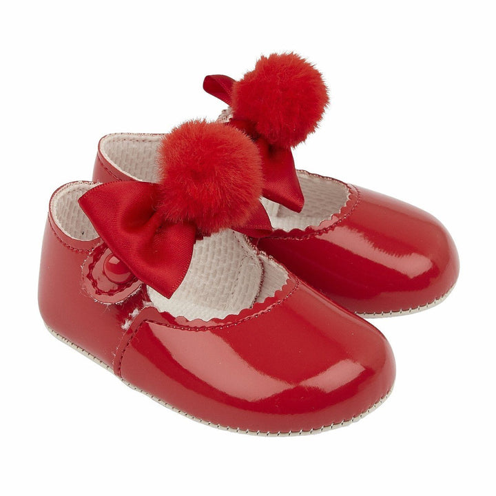 Baypods Red Pom Pom Soft Sole Shoes | Millie and John
