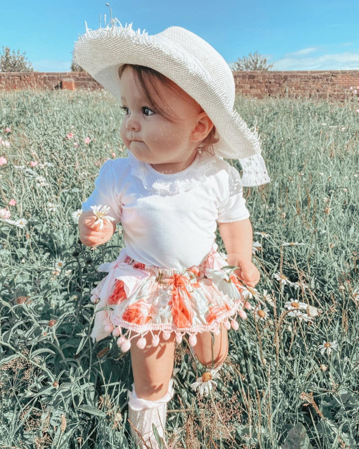 Phi Rose Print Bow Bloomers | Millie and John