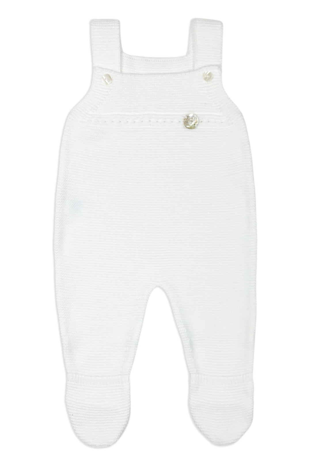 Granlei "Rowen" White Knitted Dungarees | Millie and John