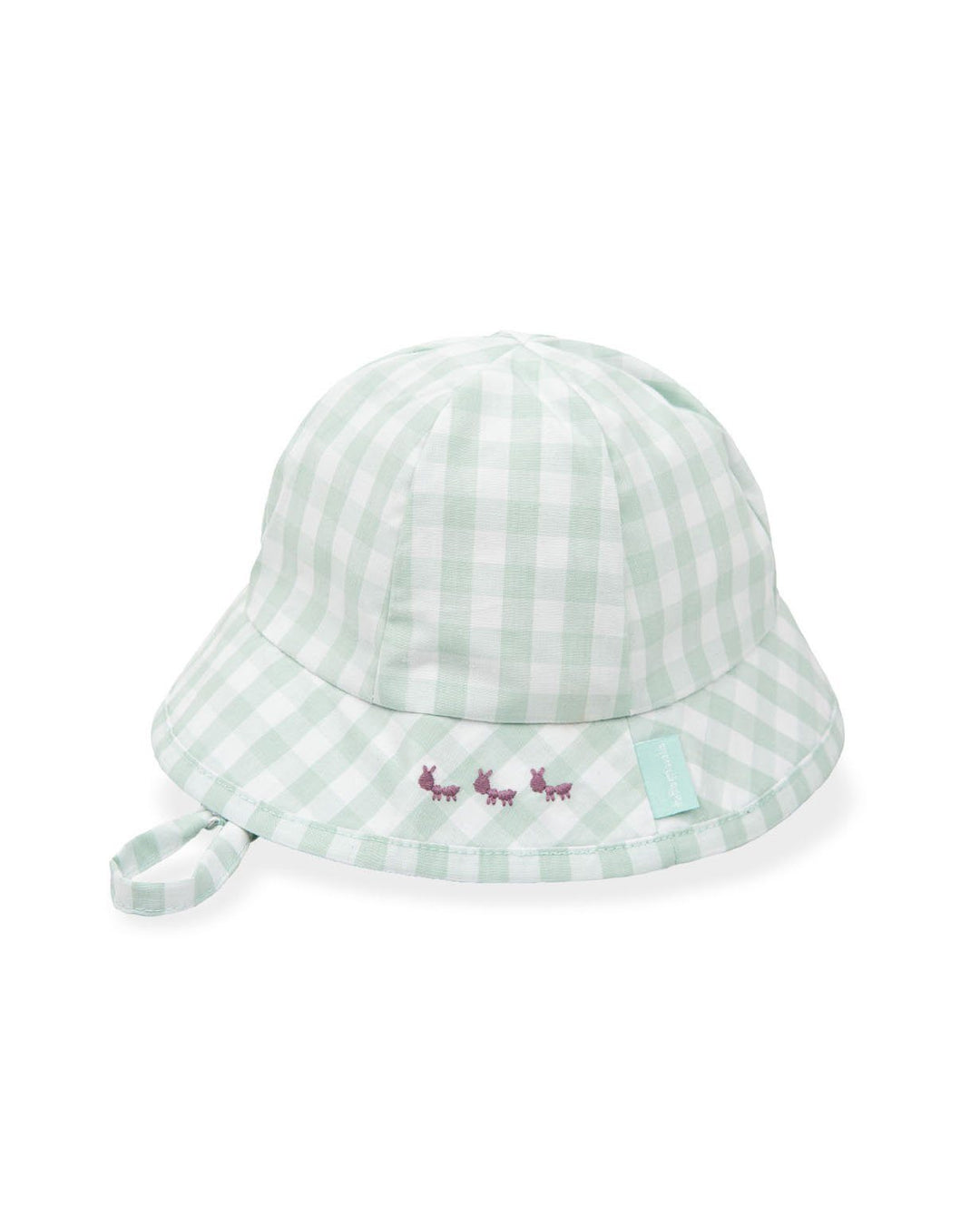 Tutto Piccolo Sage Green Gingham Sun Hat | Millie and John
