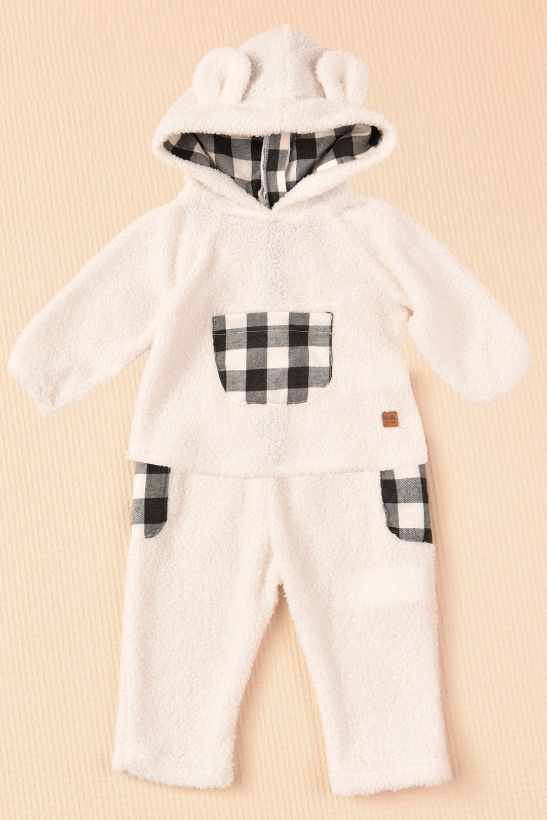 José Varón "Salvador" Gingham Sherpa Hoodie & Trousers | Millie and John