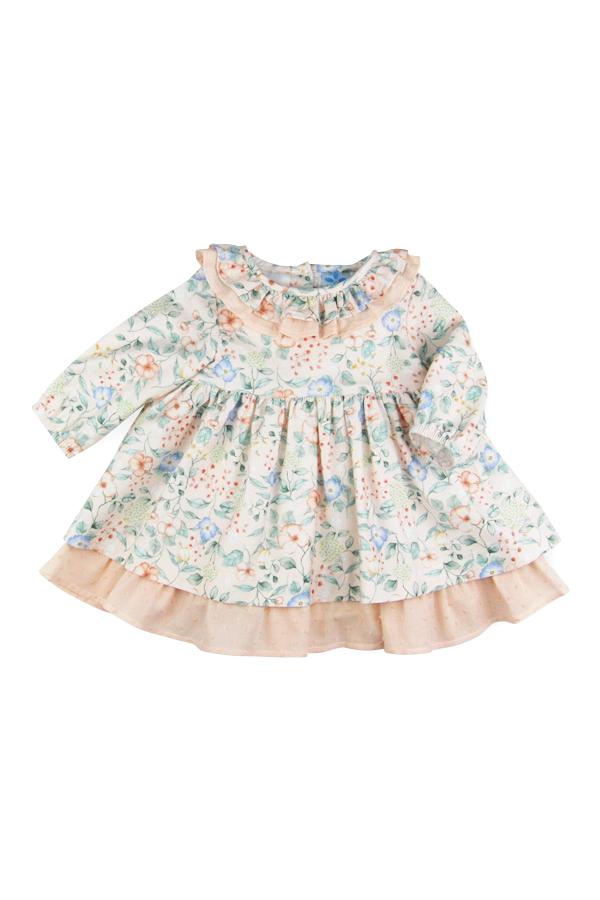 Sardon "Marisol" Peach Floral Dress - Millie and John