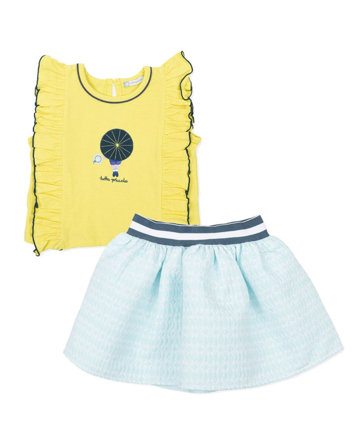 Tutto Piccolo "Constance" Yellow Top & Mint Skirt - Millie and John