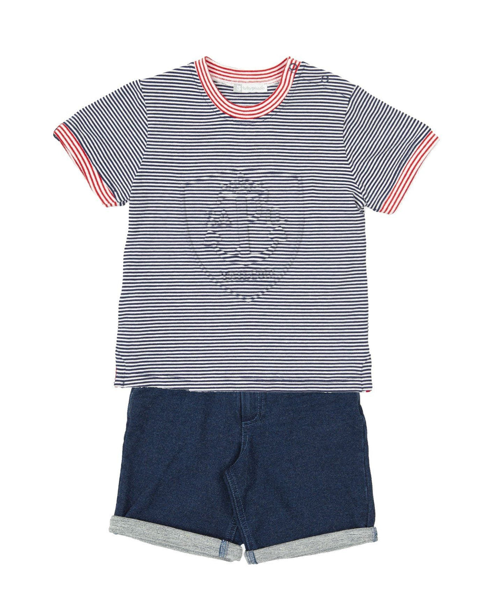 Tutto Piccolo "Elliott" Navy Striped T-Shirt & Shorts - Millie and John