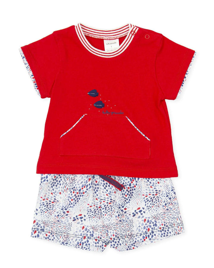 Tutto Piccolo "Hartley" Red T-Shirt & Shorts - Millie and John