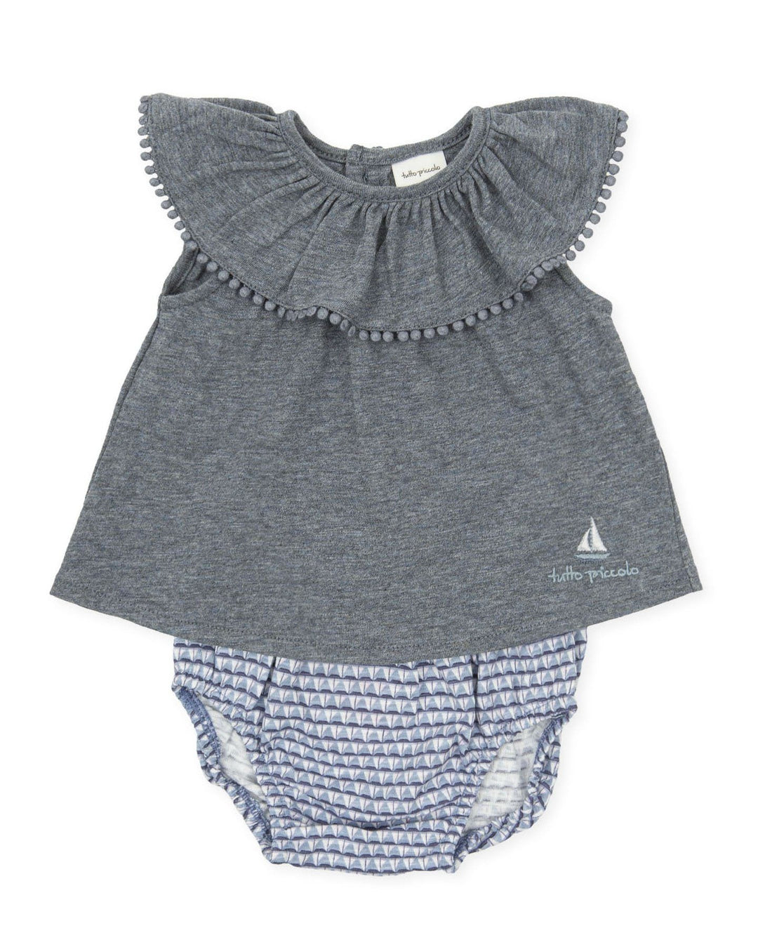 Tutto Piccolo "Maggie" Sailboat Print Bloomers & Blouse - Millie and John