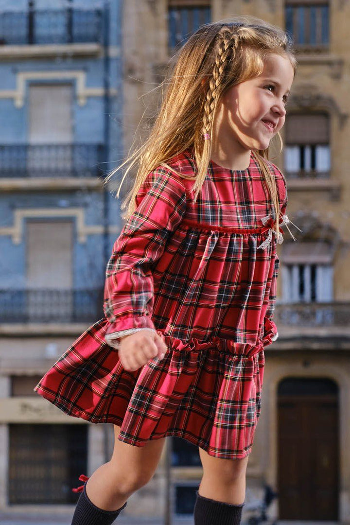 Tutto Piccolo "Makayla" Red Tartan Dress - Millie and John