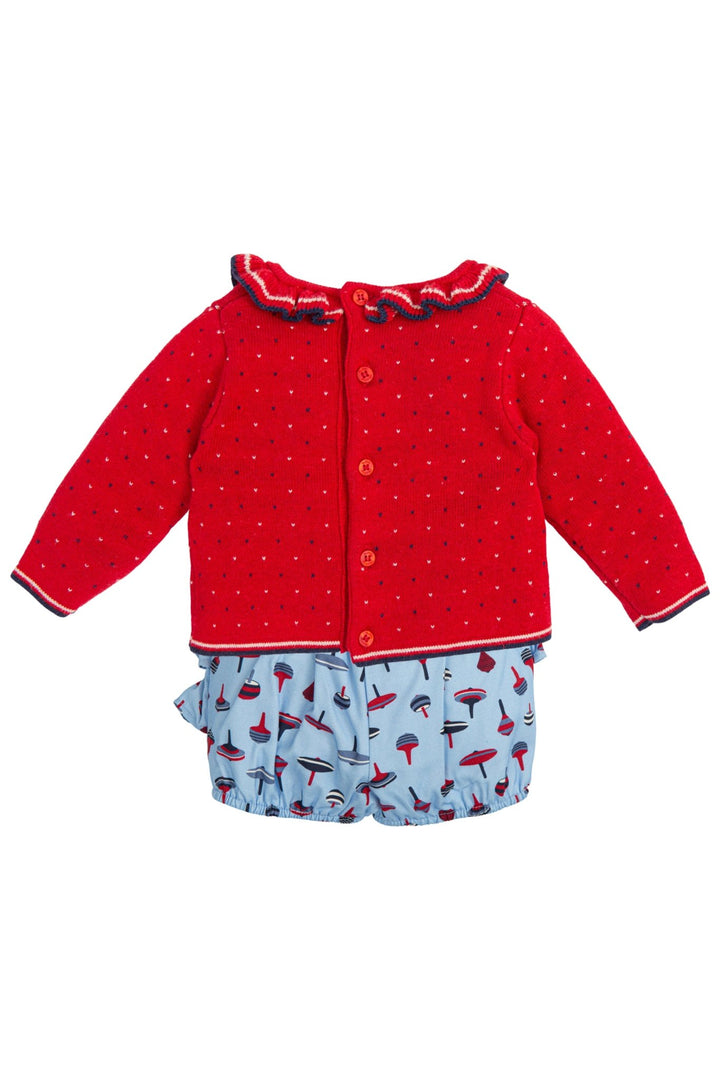 Tutto Piccolo "Myla" Red Knit Jumper & Ruffle Bloomers - Millie and John