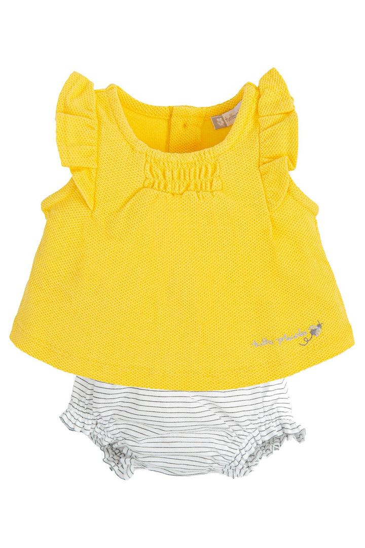 Tutto Piccolo "Pamela" Yellow Top & Striped Bloomers - Millie and John