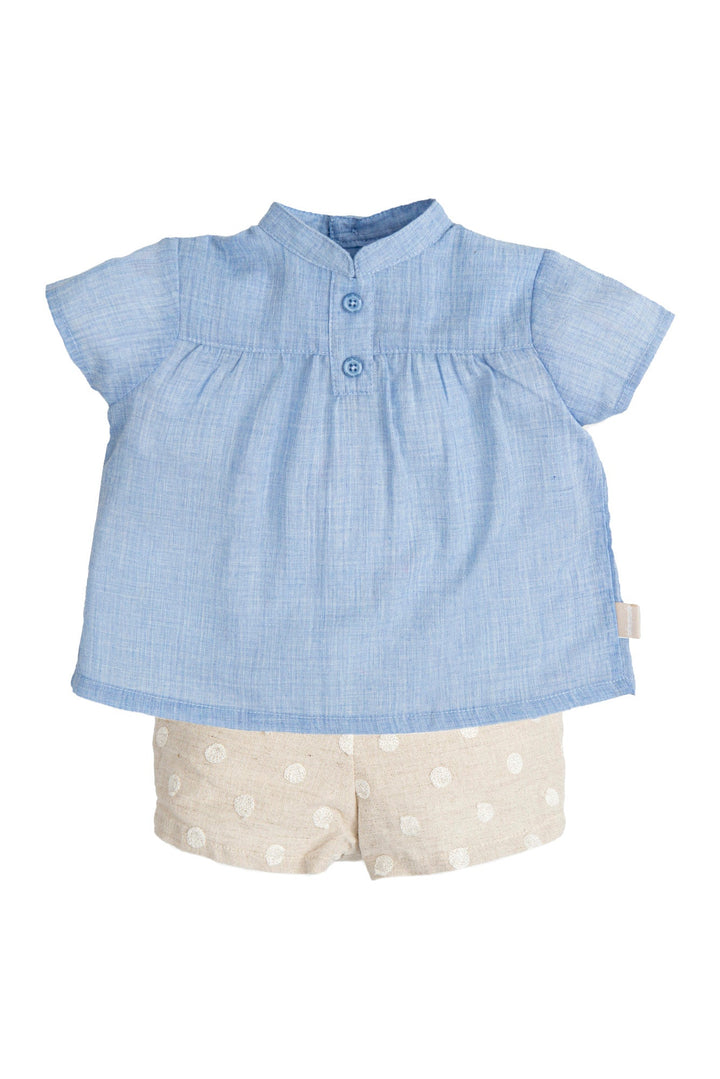 Tutto Piccolo "Rafael" Blue Shirt & Linen Jam Pants - Millie and John