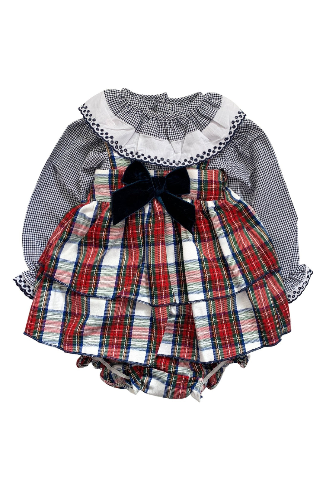Valentina Bebes "Belle" Gingham Blouse & Red Tartan Dress - Millie and John