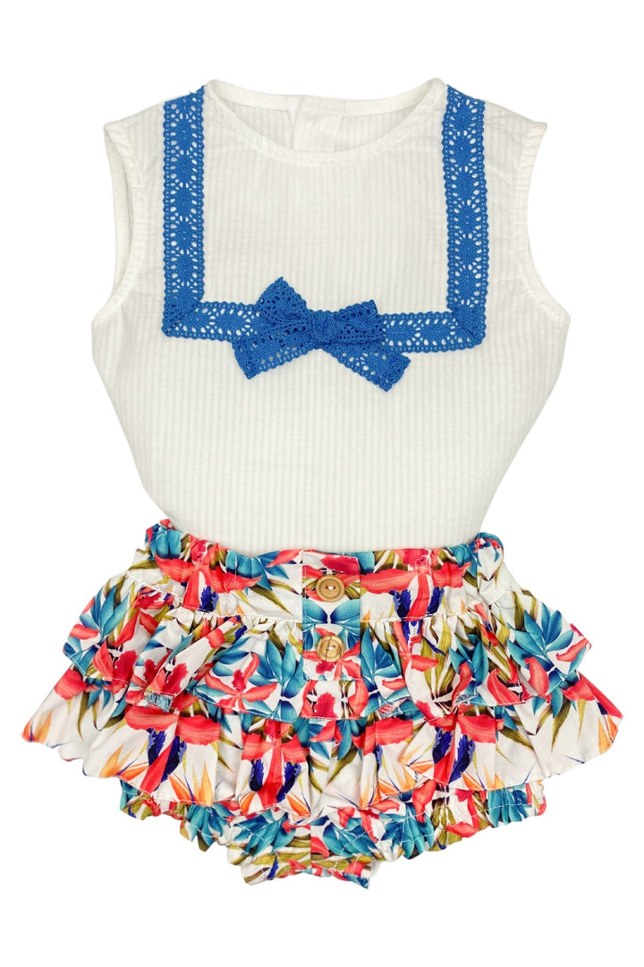 Valentina Bebes "Cecelia" Bird of Paradise Blouse & Skort - Millie and John