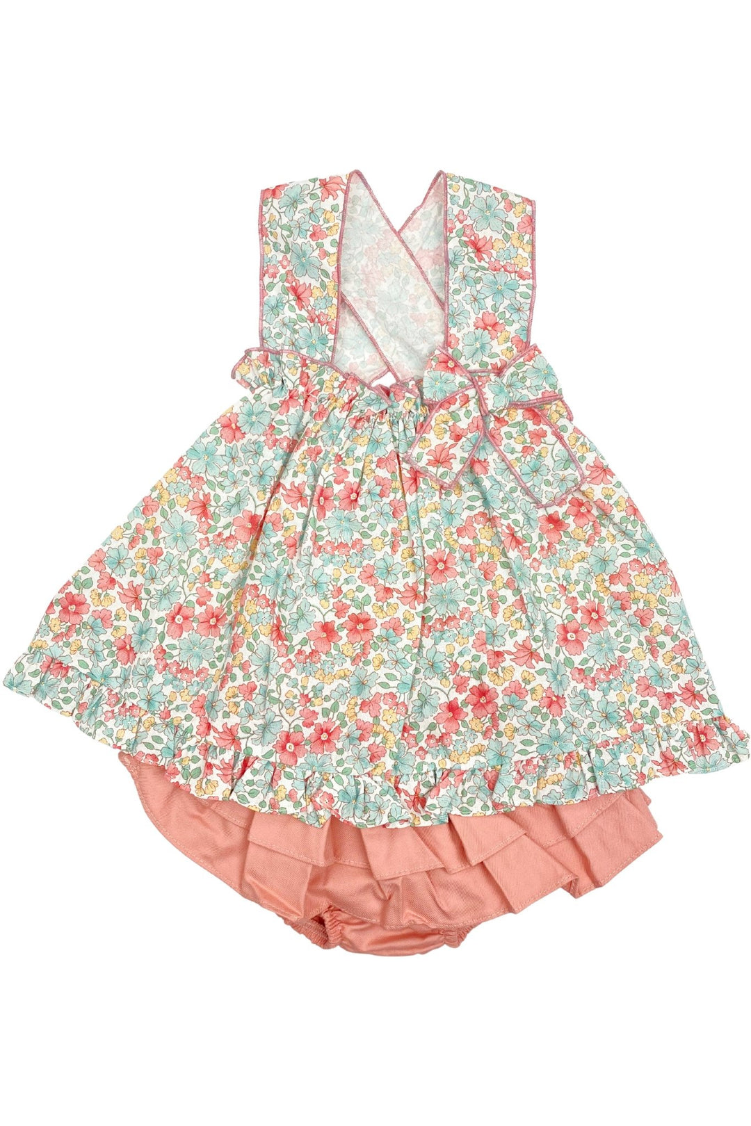 Valentina Bebes "Della" Dusky Pink Floral Blouse & Skirt - Millie and John