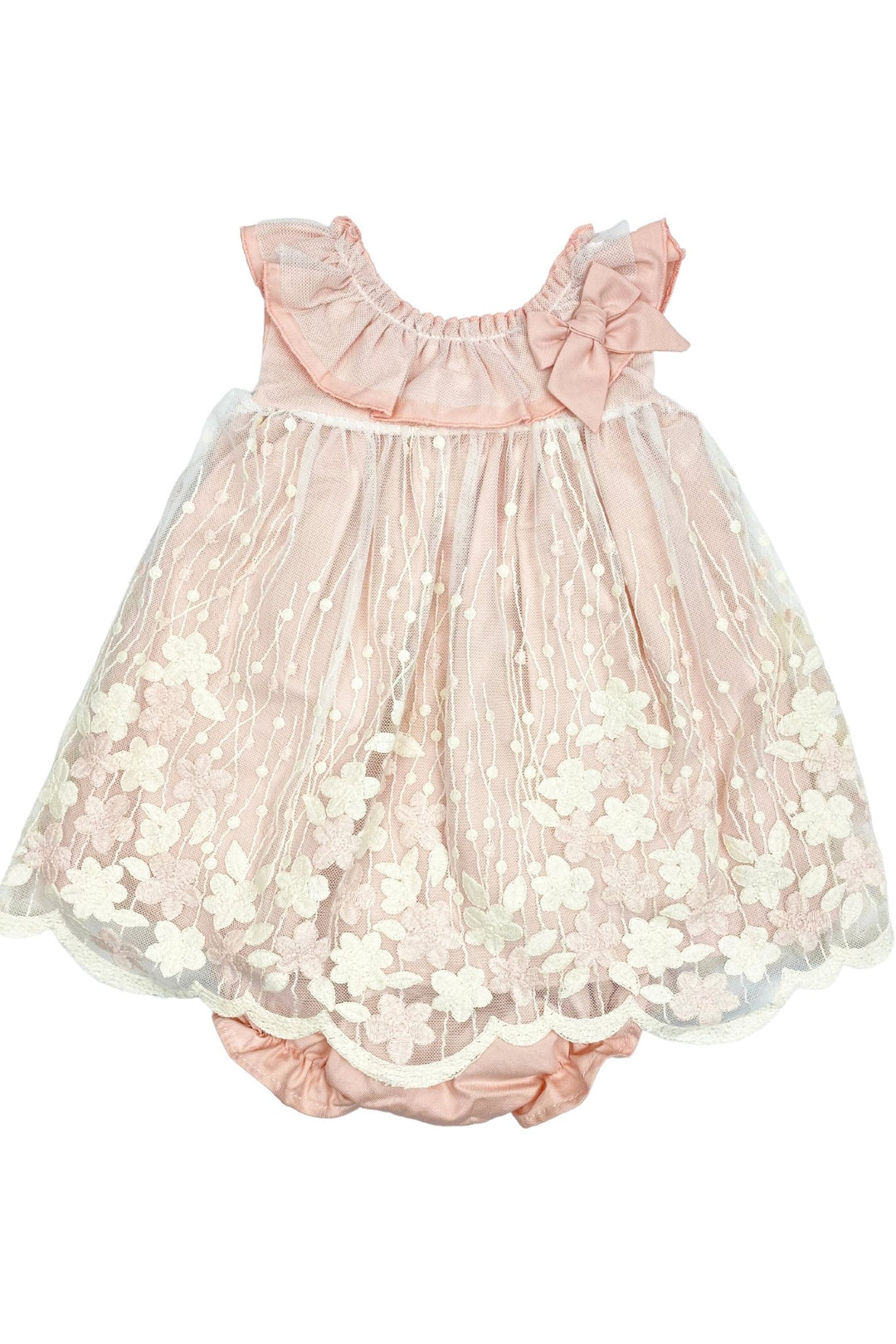 Valentina Bebes "Flora" Dusky Pink Floral Lace Dress - Millie and John