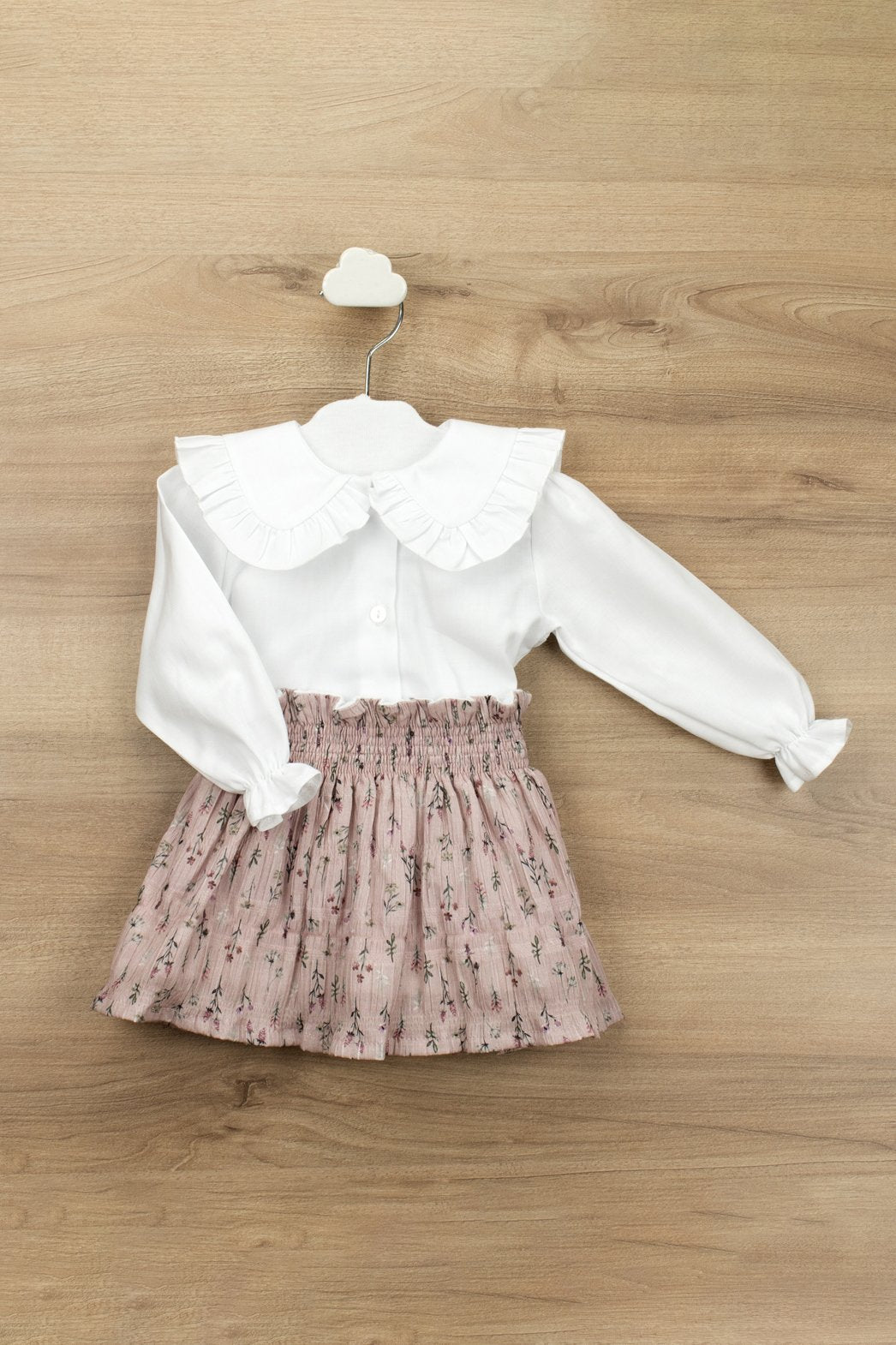 Babidu "Violet" White Blouse & Floral Skirt | Millie and John
