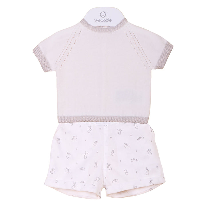 Wedoble Ivory Bunny Print Shorts & Top - Millie and John