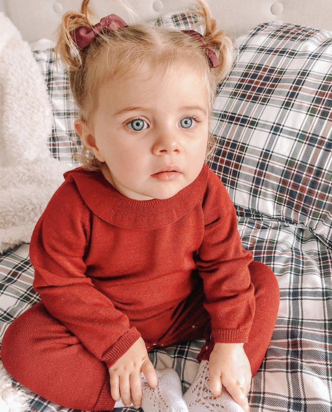 Wedoble Knitted Ruffle Collar Romper - Millie and John