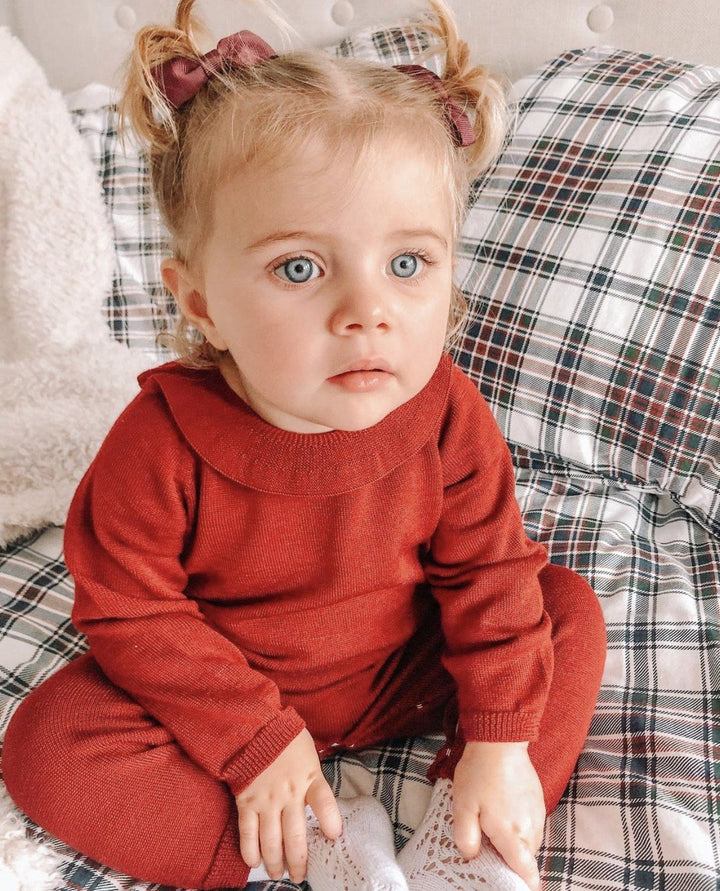 Wedoble Knitted Ruffle Collar Romper - Millie and John