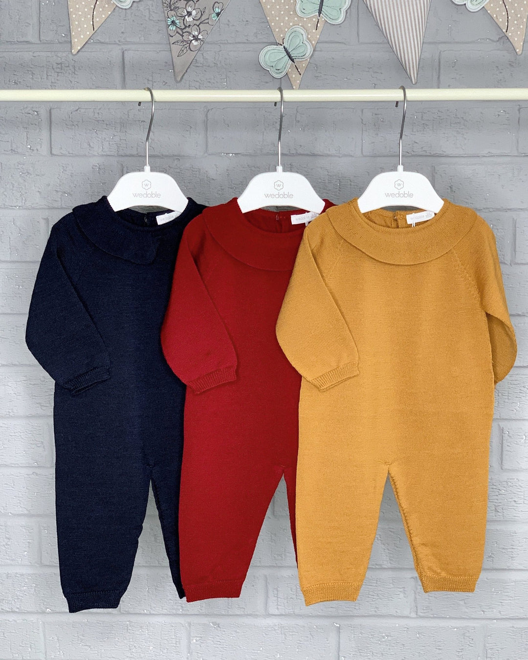 Wedoble Knitted Ruffle Collar Romper - Millie and John