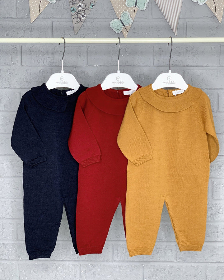 Wedoble Knitted Ruffle Collar Romper - Millie and John