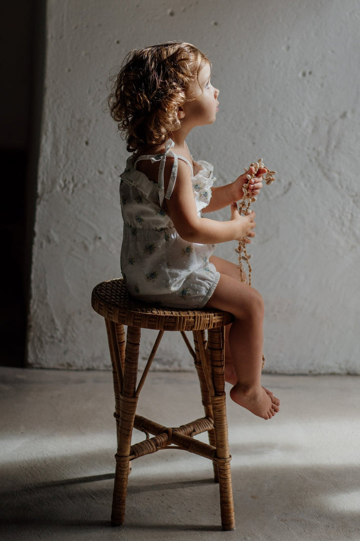 Wedoble "Lettie" Soft Blue Floral Playsuit - Millie and John