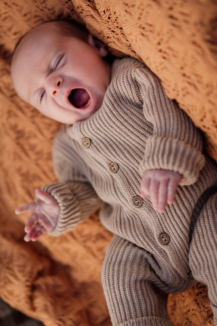 Wedoble "Lorcan" Camel Knitted Romper - Millie and John