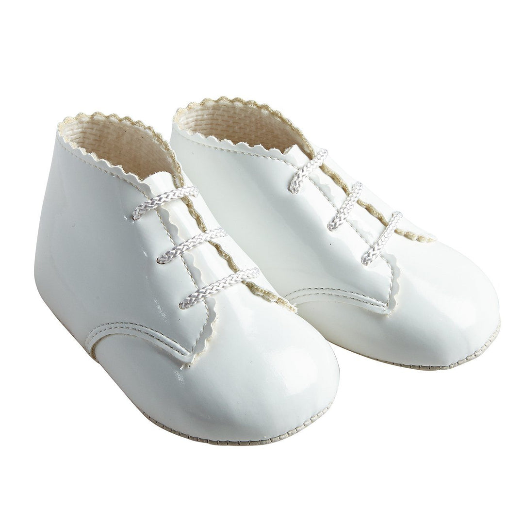 Baypods White Patent Soft Sole Booties | Millie and John